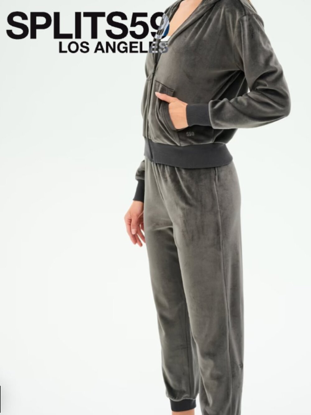 Splits59 Rhys Velour jogger pants & zip up hoodie set NWT size small